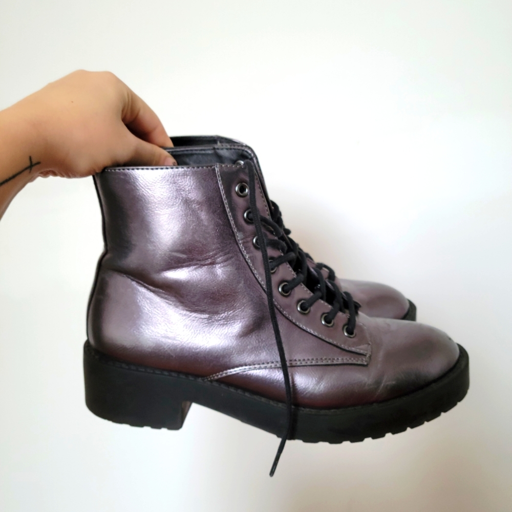 H&M Divided Metallic Lace Up Boots